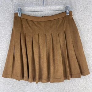 Old Navy Women's Brown Pleated Suede Like Mini Skirt Size Small